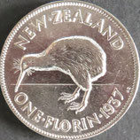 ニュージーランド銀貨　西暦1937年