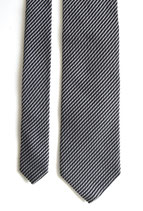 Profuomo 100% zijde stropdas, das, zwart/zilver