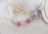 Nuggikette Koala hellgrau/beere/natur