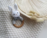 Greifling/Rassel Hase weiss/hellgrau/grau