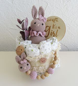 Windeltorte Hase bast/vintage/natur