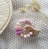Beissring Taube pink/rosa/altrosa/natur