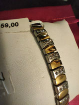Bracelet elastiqué acier, zyrconiums, or (cuivre) L