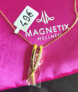 Collier pendentif croisé plaqué or strass