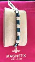 Bracelet elastiqué acier et bleu XL