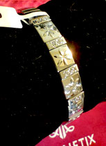 Bracelet elastiqué fleurs or (cuivre) M