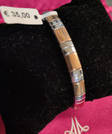 Bracelet elastiqué acier or rose M