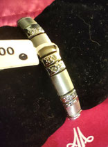 Bracelet elastiqué acier brillant et mat zyrconiums S