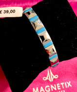Bracelet elastiqué acier turquoise (cuivre) M