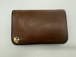 【良品】金メタル付名刺入れ【こげ茶】