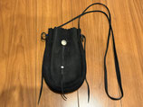 【美品】巾着ポーチバッグL【黒】
