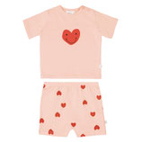 Kinder Pyjama kurz Herzen Rosa