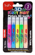 INDRA Funny Paint Pintura 3D textil 5 pzas (0264)