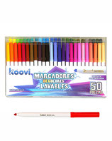 KOOVI Marcadores de Colores Lavables Royal 50 (Mod 2805-50)