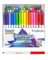 KOOVI Marcadores de Colores Lavables Royal 64 (Mod 2805-64)