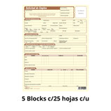 Solicitud de Empleo 5 Blocks c/25 hojas