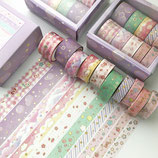 Set washi tape foil lila 1O piezas
