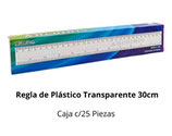 Regla 30 cm Plástico caja c/25