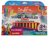 INDRA Plumones Super lavables Jumbo 24 pzas (0534)