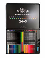 INDRA CREATIVE Lapices de Colores Watercolor 24+3 (Lata)