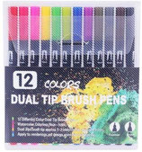 Dual Tip Brush Pens 12