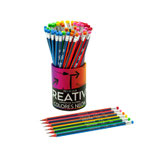 INDRA CREATIVE Lapiz Neon Triangular HB Bote con 72 piezas (IND-0123-B)del producto