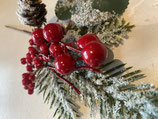 Kunstzweig  Weihnachten Deko-Tanne beschn. mit roten Beeren