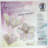 Faltblätter Transparent Bunte Herzen