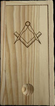 Boite en bois Equerre et Compas pour boules