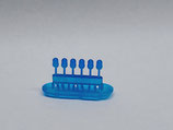 6x Stielblaulicht, runde Kappe, klarblau lackiert