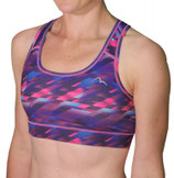 More Mile Go For It Printed Womens Running Crop Top - Pink