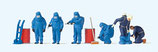 Preiser 10729 Feuerwehrmänner im blauen Vollschutzanzug mit Zubehör H0