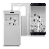 Flip Case Samsung Galaxy S7 Edge Fenster Silber