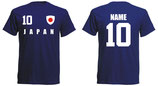 Japan WM 2018 T-Shirt Druck/Name Navy