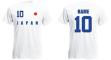 Japan WM 2018 T-Shirt Druck/Name Weiss