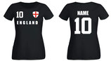 England WM 2018 T-Shirt Damen Schwarz