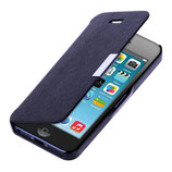 Flip Case Hülle für Apple iPhone SE / 5 / 5S Dunkelblau