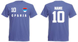 Serbien WM 2018 T-Shirt Name/Druck Blau