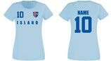 Island WM 2018 T-Shirt Damen Skyblau