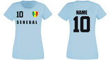 Senegal WM 2018 T-Shirt Damen Skyblau