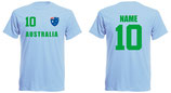 Australien WM 2018 T-Shirt Druck/Name Skyblau