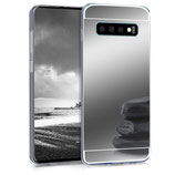 TPU Case Hülle Samsung Galaxy S10 Spiegel Silber