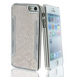 Hard Case Chrom für iPhone 5 Slim Cover Weiss-Silber
