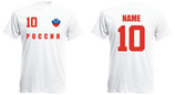Russland WM 2018 T-Shirt Name/Druck Weiss