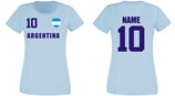 Argentinien WM 2018 T-Shirt Damen Skyblau