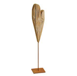 Herz auf Stander aus Holz/Metall, Braun (B/H/T) 7x38x7cm