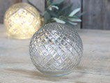 Glas Kugel m. Diamantenschliff 2 er Set