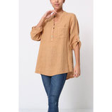 Leinenbluse Halbarm camel