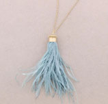 Lange Halskette mit Federanhänger mit gold
