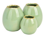 Vase aus Keramik, Grün (B/H/T) 16x9x14cm
